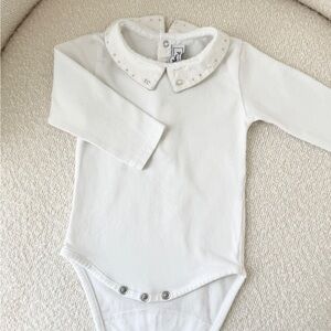 Tartine Et Chocolat logo-embroidered bodysuit - White / 6M